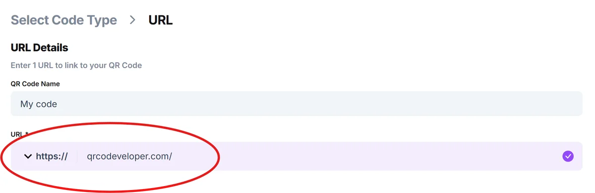 Select the URL option and paste your link
